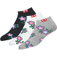 Kopnhagn Women Socks Floral Design Ankle Cotton Socks, Pack Of 3, Multicolor, Free Size