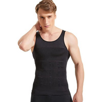 Probuy MenS Slimming Body Shaper Vest Shirt | Abs Abdomen Slim Stretchable Tummy Tucker Vest For Men Tummy Control Shapewear Undershirt Gym Workout Tank Top (Size Xl) (Black)