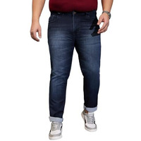Bigbanana Plus Size Men's Regular Fit Solid Jeans (Demmi,Navy Blue,5Xl)