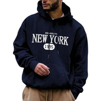 Lookmark Men's Fleece Hooded Neck Regular Fit Sweatshirts || Sweatshirts For Men || Unisex Sweatshirts-Dark Blue-Az-Lm-Og-Mt28 Navy-Large