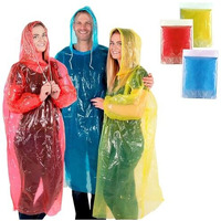 Amazon Brand - Symactive Plastic Hooded Knee Length Raincoat Reusable Lightweight Water Resistant Rainwear Packable Adult Unisex Suit Outdoor Rain Travel Men Women (3Pc, Multicolour, Transparent)