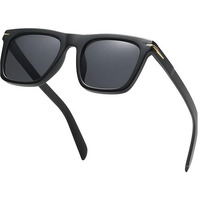 Roshfort Retro David Beckham Square Uv Protection Shade Sunglasses For Men & Women (Italic Black, D-3)