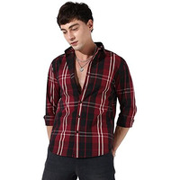 Campus Sutra Men's Regular Fit Shirt (Scss23_Csmssrt5600_Red M)