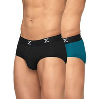 Xyxx Men's Underwear Ace Intellisoft Antimicrobial Micro Modal Brief Pack Of 2 (Black ; Deep Sea Blue; M)