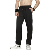 Big Button Ultralight Dynamic Dry Fit Sports Track Pants For Men Black