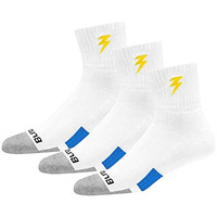 Blitzsox Men's Ankle Length Cotton Blend Socks (Pack Of 3) (Bltz-Tns-H-Pw_White)