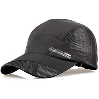 Isweven Summer Breathable Mesh Baseball Cap Quick Drying Hats For Men Uv Protection Outdoor Cap (In, Alpha, Free Size, One Size, Black)