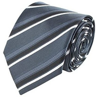 Peluche Kovove Graceful Black Striped Neck Tie For Men