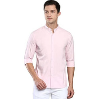 Dennis Lingo Men's Cotton Pink Solid Casual Shirt (Cc201_Pink_Xl)