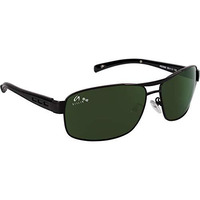 Aislin Toughened Glass Wayfarer/Rectangular Uv Protected Sunglasses For Men - (Dark Green G-15 Lens | Black Frame | Large Size | Rb3565)