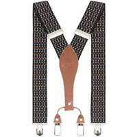 Peluche Dotted Fashion Black, White & Brown Colored 3.5Cm Strap Width Elastic Suspenders For Men