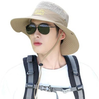 Alexvyan Beige Travellero Round Hat Sun Visor Hats For Men Uv Protection Wide Brim Summer Cap For Boy Hat Uv Protection Breathable Casual Beach Hat, Safari Hat Sun Protection Cap For Travelling Safari