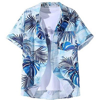 Om Sai Latest Creation Men's Shirts || Rayon Tropical Printed Shirts For Men || Hawaii Collar Summer Shirt For Men || Perfect For Outing | Beach | Vacation | Date Shirt For Boys. (Xx-Large, Blue)