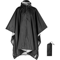 Gustave Adult Rain Coat, 3 In 1 Raincoat With Sun Shade Canopy, Hooded Riding Poncho & Full Cover Design, Windproof Camping Gear Rain Poncho With Storage Bag (Outdoor Travel Accessory)