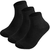Zrinix Mens Cotton Ankle Length Socks Soft, Thin & Breathable | Odour Free & Anti-Bacterial, Softer Than Cotton Socks (Pack Of 3) Black