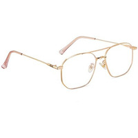 Royal Son Unisex's C3 Blue Block Lens | Golden Frame Reading Glasses-M (Sf0020-C3)
