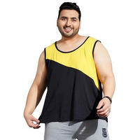 Bigbanana Plus Size Men's Regular Fit Colorblock Innerwear Vest (Wood-10,Black,5Xl)
