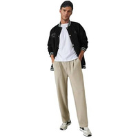 Kotty Men's Relaxed Fit Pleated Trousers | Casual Elastic Waist Straight-Leg Pants With Pockets | Stylish Formal & Casual Wear(Beige,34)