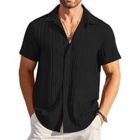 Noble Monk Men's Solid Casual Shirt |Half Sleeve | Regular Fit |Stylish Shirt For Men Black