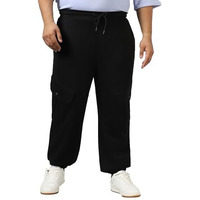 Bewakoof Air 1.0 Men's Solid Super Loose Fit Plus Size Joggers_580390_Black_6Xl