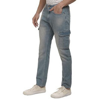 I'sol Men's Loose Baggy Fit Everyday Cargo Jeans With 6 Pockets Non-Stretchable
