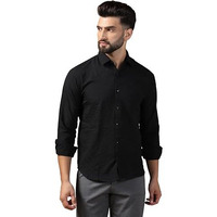 Tagdo Men's Full Sleeve Spread Collar Shirt (Rf-Wave-Shirt-2017-Black-L)