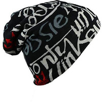 Isweven Cotton Slouchy Beanie And Skull Cap For Summer, Winter, Autumn & Spring Season, Can Be Used As A Helmet Cap Too - Free Size (7038A, Black)