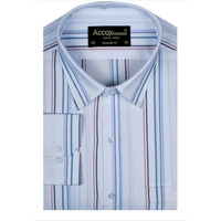 Accox Men's Breathable Cotton Full Long Sleeves Checkered Striped Regular Fit Formal Shirt For Men (O_Gcr390_40) Multicolour