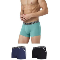 Xyxx Men's Pure Cotton Regular Solid Trunk (Pack Of 3) (Xy_Cr3_Trnk1_02_03_Atlas Black Night+Midnight Blue_M)
