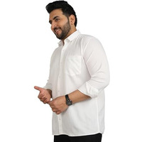 Elyyork Men's Solid Regular Fit Shirt (Cb-Plusplain-126Xl_White