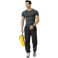Fuaark Nylon Seamless Compression Half Sleeves Dry Fit T-Shirts For High Performance In Gym (Grey, S)