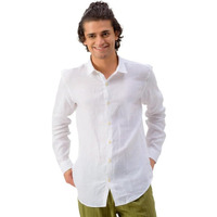 Kingdom Of White Se Relaxer 100% Pure Linen Solid White Shirt I Full Sleeves With Buttoned Cuff | Regular Fit And Regular Collar With Curved Hem I Stylish Shirt For Formal Or Casual Look For Men