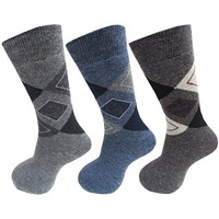 Rc. Royal Class Men's Woolen Calf Length Towel Thick Warm Socks (Multicolour, Free Size) - Set Of 3 Pairs