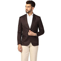Tahvo Mens Cotton Blend Slim Fit Blazer(Brown, 42)