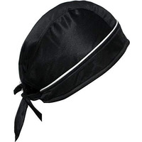 Paropkar Cooling Helmet Liner - Do Rag/Dew Rag Skull Cap Beanie For Men - Pirate Hat Bandana & Motorcycle Head Wrap (Black)
