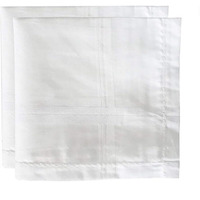 M Cart 100% Cotton Premium Collection Handkerchiefs Hanky For Men White Striped Xxl King Size Perfect For Gift (White)
