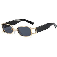 Augen Retro Rectangular Metal Unisex Sunglasses Uv 400 Protected Medium Size (215-C7)