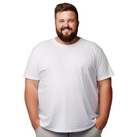 Indissh Plus Size Plain Unisex 100% Cotton Plain Half Sleeve Tshirt For Men & Women Casual Round Neck Plus Size T-Shirt, White- 7Xl