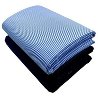 Jhabak's Checkered Shirt And Trouser Fabric 20 - Polycotton Material - 2.25M Shirt Cloth - 1.20M Pant Piece For Men (Small Blue Checks)