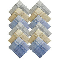 S4S Men's 100% Cotton Premium Multicolor Assorted Handkerchiefs/Hankies (Light Color Checks_48Cm X 48Cm_Pack Of 12)