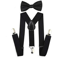 Clothera Suspender And Bow Tie For Men - Black