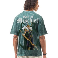 Bewakoof Official Marvel Merchandise Men's Graphic Print Oversized Fit Half Sleeve Round Neck Cotton T-Shirt_648728_Green_L