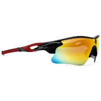 Packard - Sports Sunglasses - Bike Rider Glasses (Black Red, Yellow)