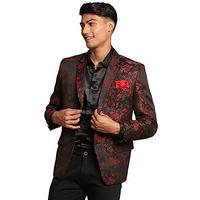 Vastramay Self Woven Floral Silk Blend Blazer For Men  Versatile Ethnic Wear For Weddings & Special Occasions
