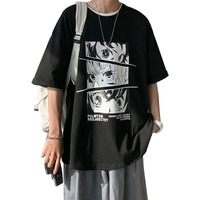 Thalasi Men's Cartoon Oversized Fit T-Shirt (Tts_661_Anime_Black