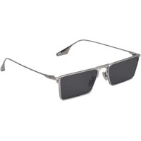 Huvora Premium Rectangular Modern Alloy Square Sunglasses For Men Women Stylish Lightweight Uv Protected Fancy Goggles With Metal Hinges (Silver Black)