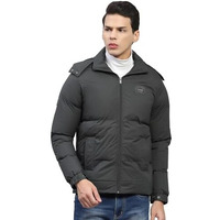 Monte Carlo Mens Dark Green Solid Detachable Hood Full Sleeve Jacket (224066744-2-40)