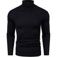 Denimholic Men's Cotton Turtle Neck Sweater (Basic-Ghost_Black_Large)