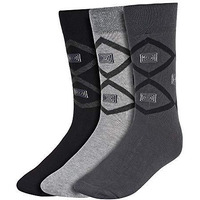 Creature Men's Cotton Calf Socks (3 Set) (12.3_Multicoloured_Medium)