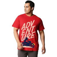 Bewakoof Men's Graphic Printed Oversized Plus Size T-Shirt_625693_Red_4Xl